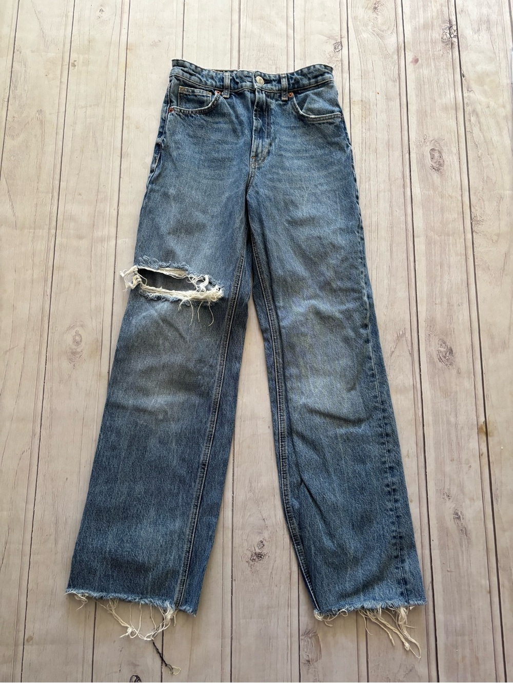 Zara 4 High Rise Distressed Jeans